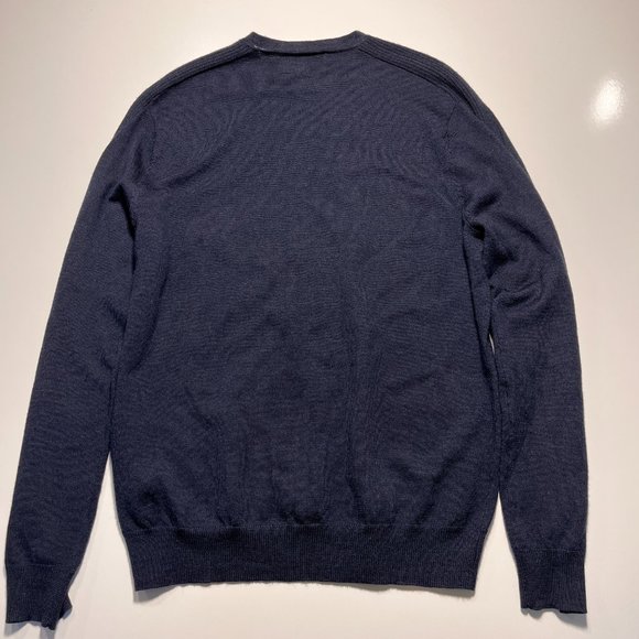 Calvin Klein Merino Wool Sweater Men Blue Classic Sweatshirt Casual Size Small - Picture 2 of 6